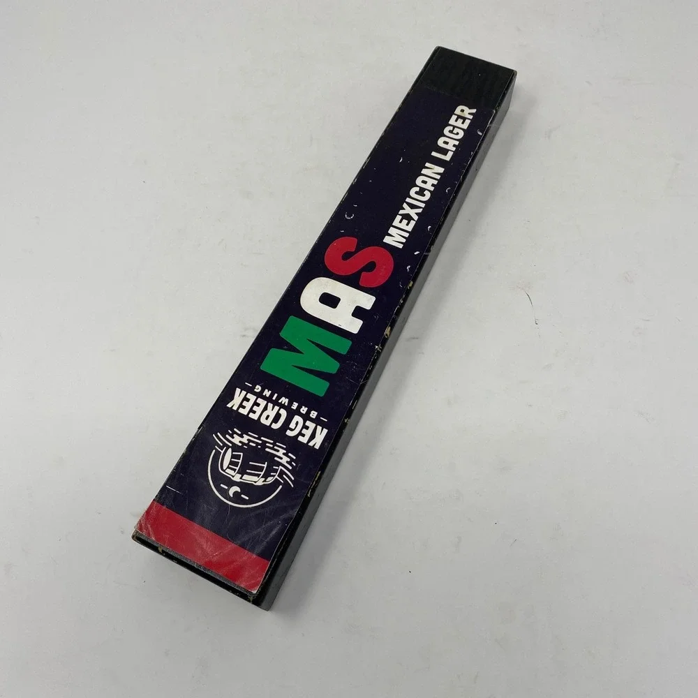 Keg Creek Brewing MAS Mexican Lager Beer Tap Handle Wood Black Red Green White